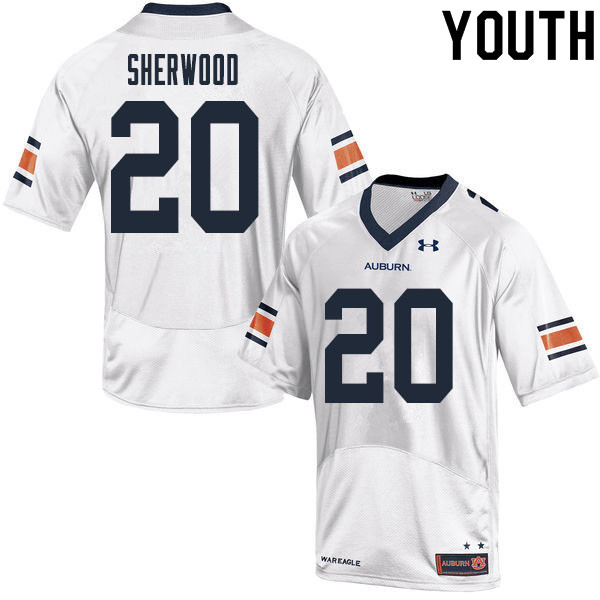 Youth #20 Jamien Sherwood Auburn Tigers College Football Jerseys Sale-White